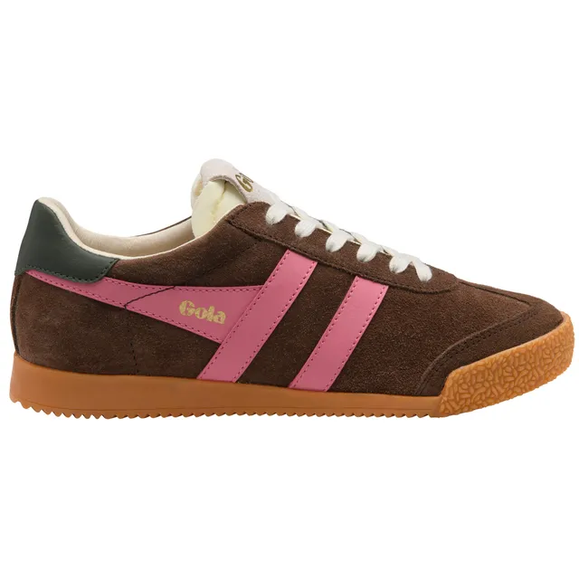 gola-elan-sneaker-f-r-damen-heritage-trainingsschuh-dunkelbraun-pink-khaki image 1