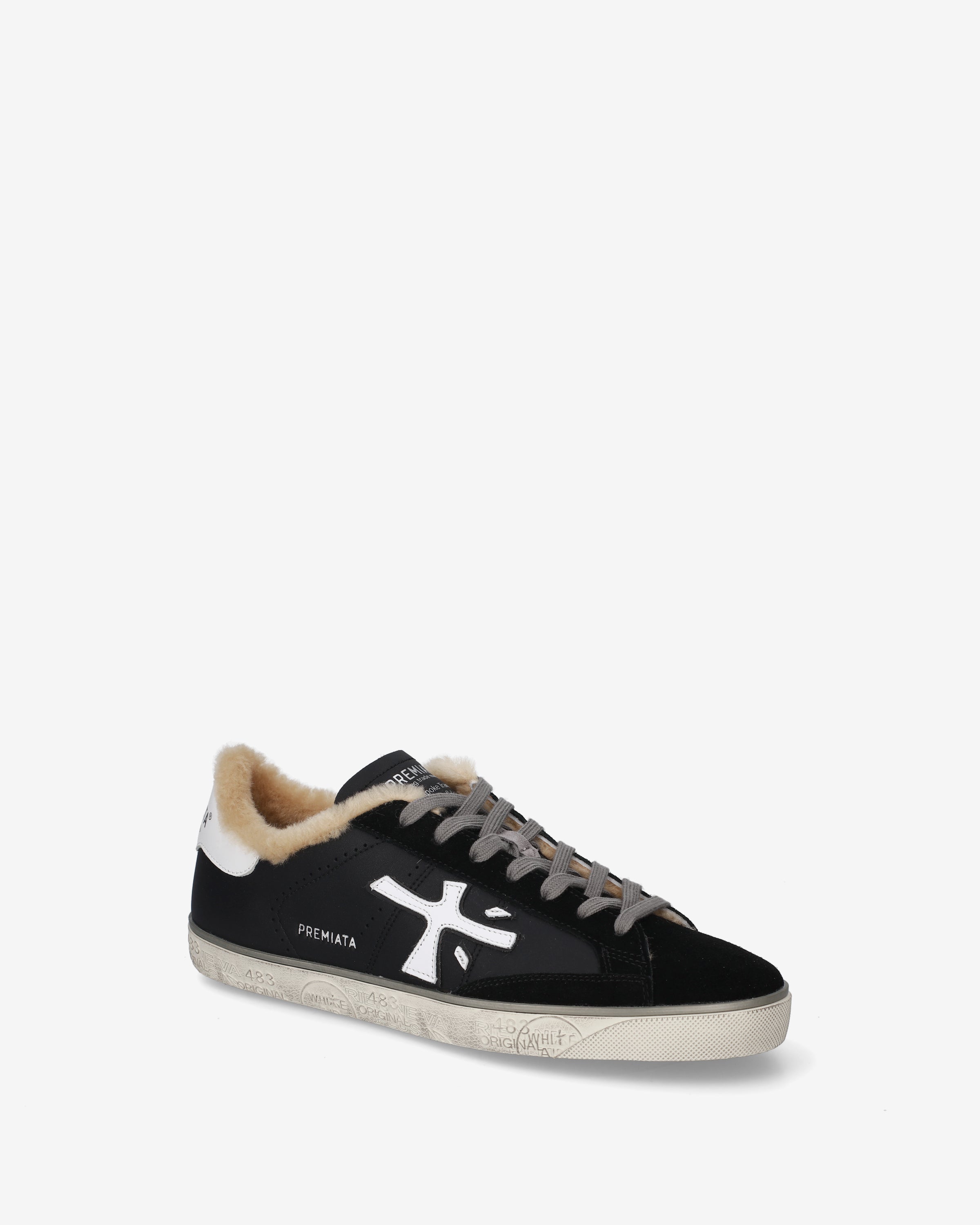 premiata-steven-5439m-sneaker-herren-schwarz-wei-leder image 4