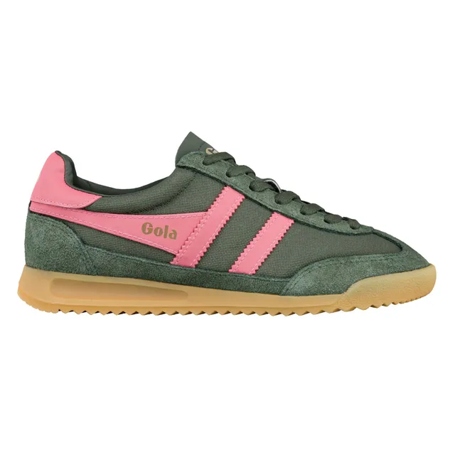gola-tornado-damen-sneaker-dunkelkhaki-bonbonrosa-nylon-wildleder image 1