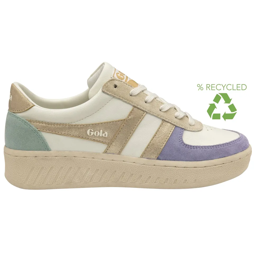 gola-grandslam-quadrant-damen-sneaker-off-white-lavendel-gold-gr-n-glamour-ses-d image 1