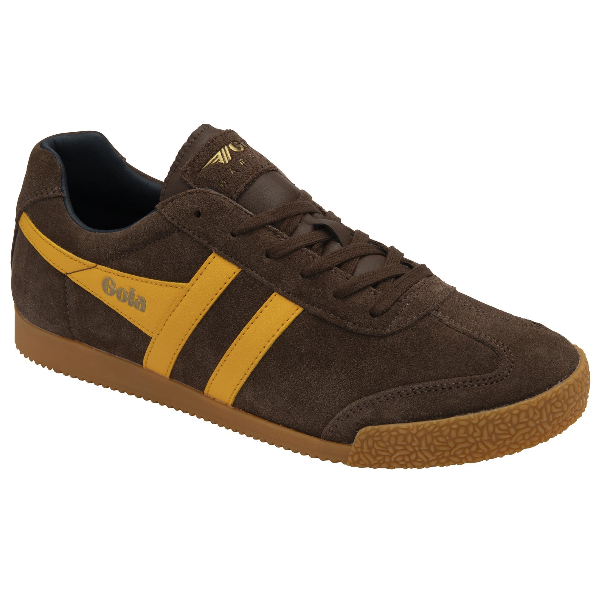 gola-harrier-herren-sneaker-wildleder-kaffeebraun-sonnengelb image 2