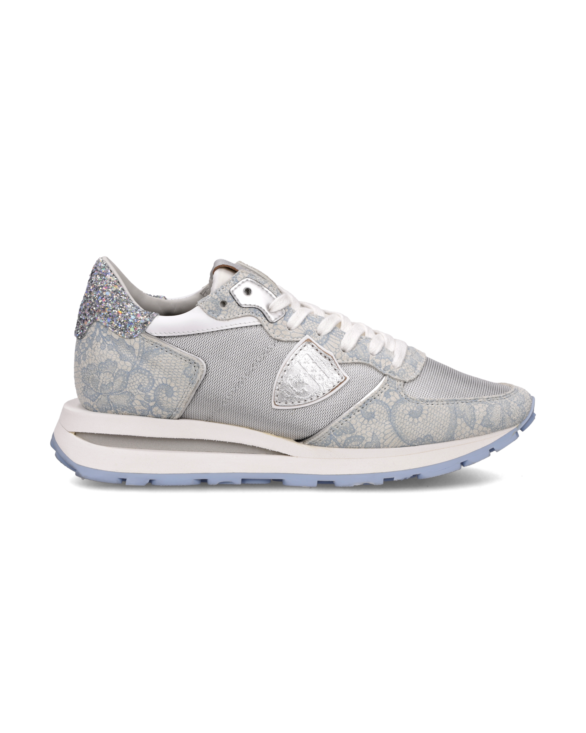 philippe-model-tropez-haute-damen-sneaker-silber-hellblau image 1