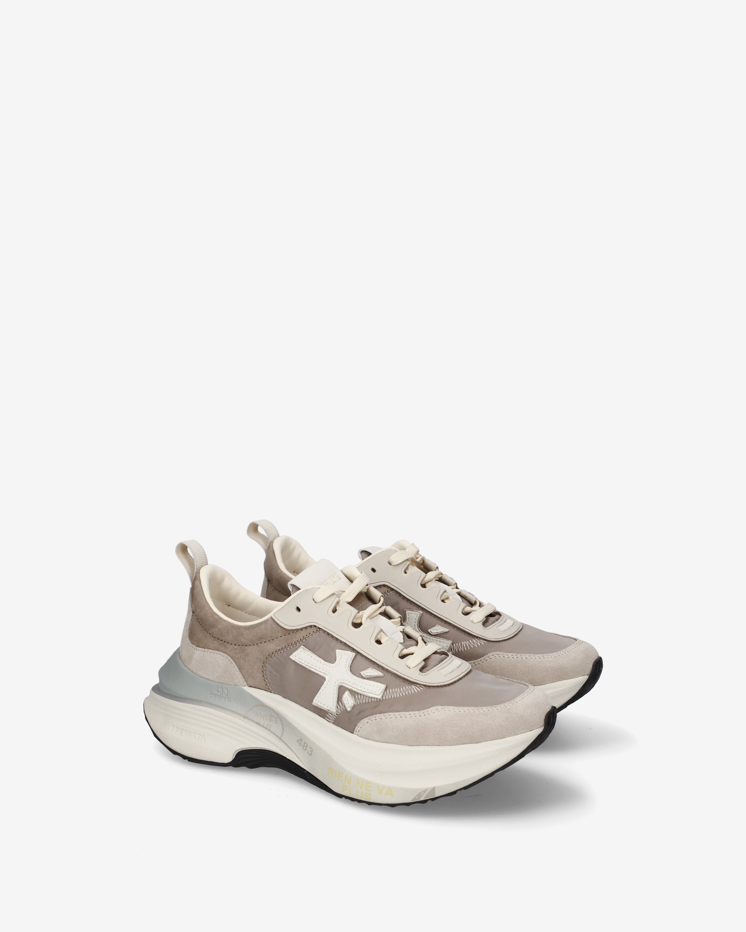 premiata-hill-8710-sneaker-damen-beige-avorio-maxi-sohle image 2