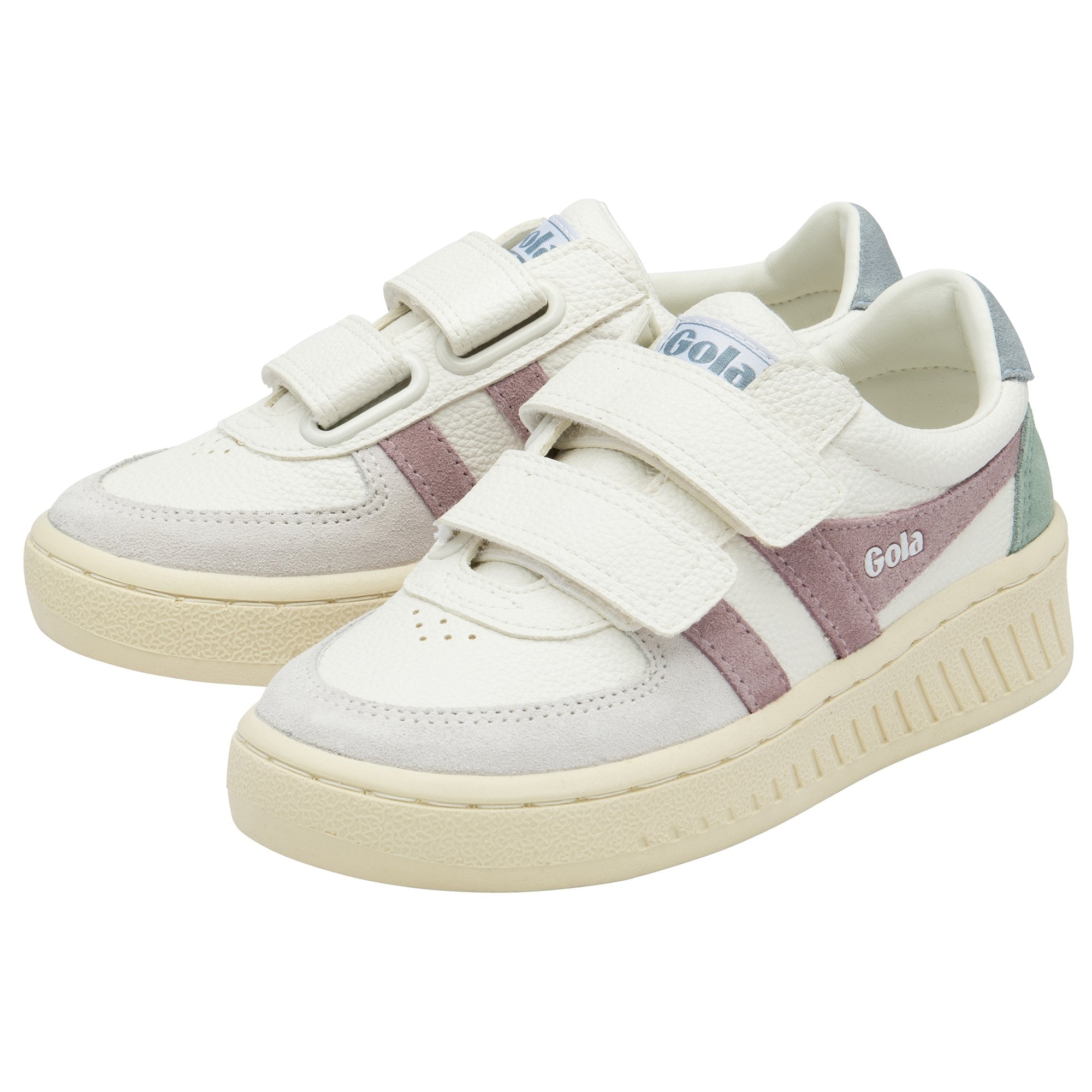 gola-grandslam-trident-strap-kinder-sneaker-wei-rosa-blau image 3
