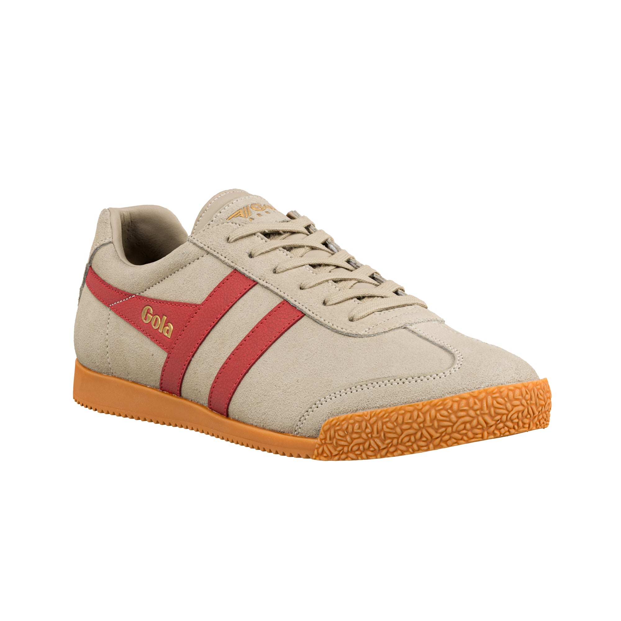 gola-harrier-herren-wildleder-sneaker-beige-mit-tiefrotem-wingflash-klassiker-vo image 2