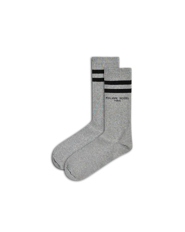 philippe-model-arc-en-ciel-socken-aus-baumwolle-und-pailletten-grau image 1