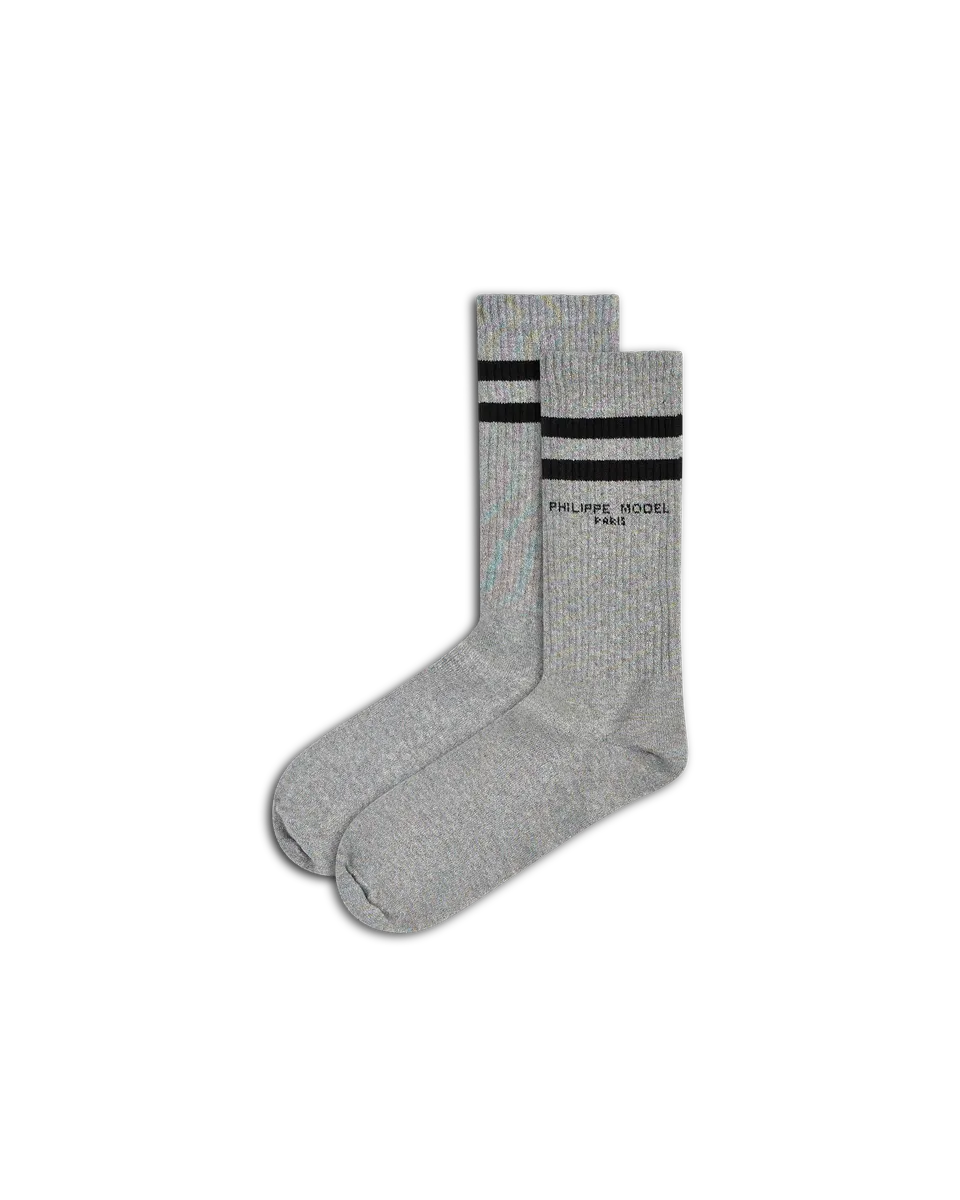 philippe-model-arc-en-ciel-socken-aus-baumwolle-und-pailletten-grau image 1