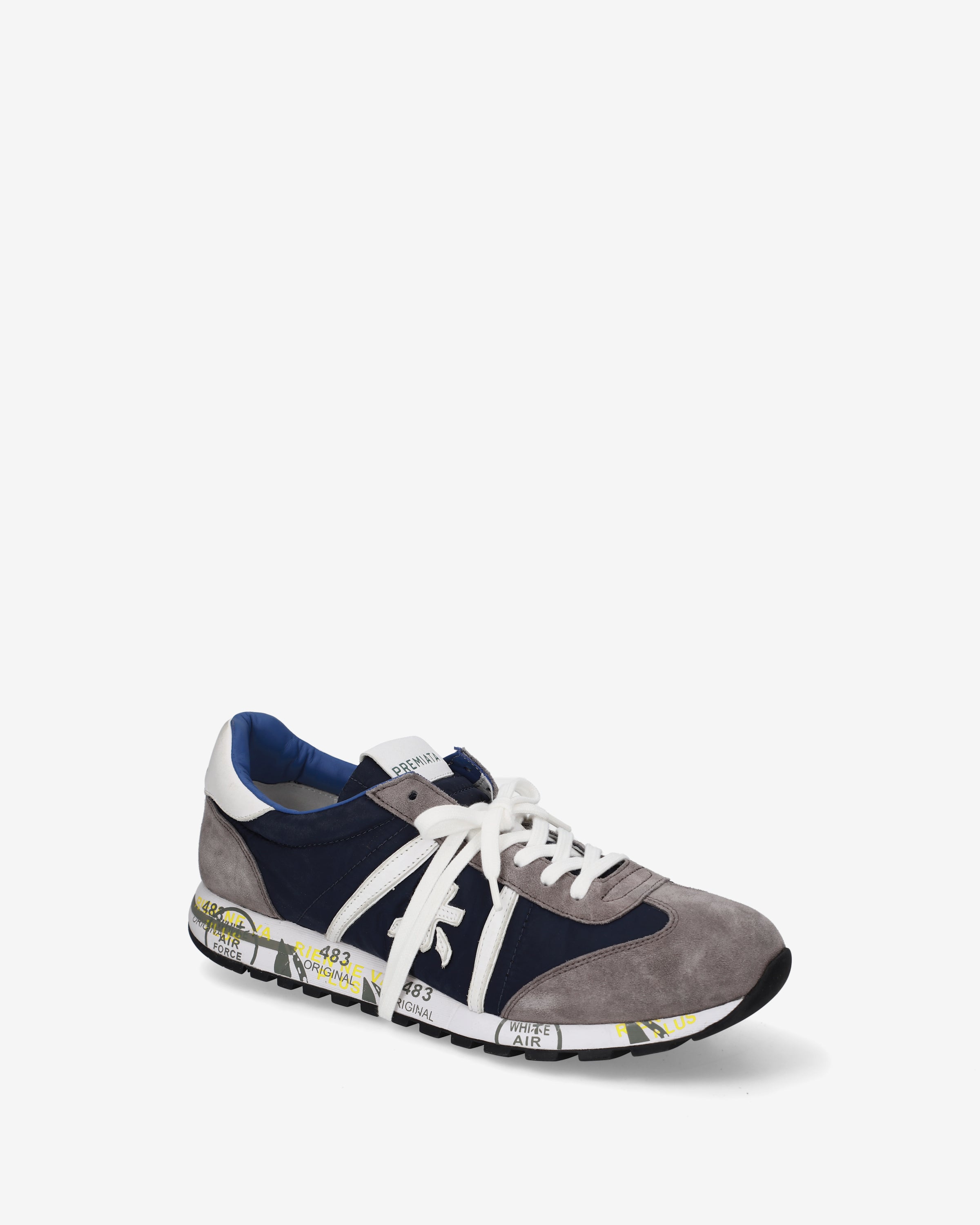 premiata-lucy-7089-retro-running-sneaker-navy-grau image 4