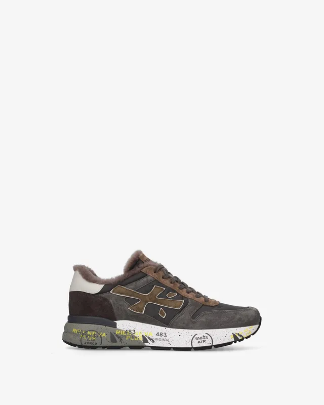 premiata-mick-8432m-sneaker-herren-braun-schwarz-suede image 1