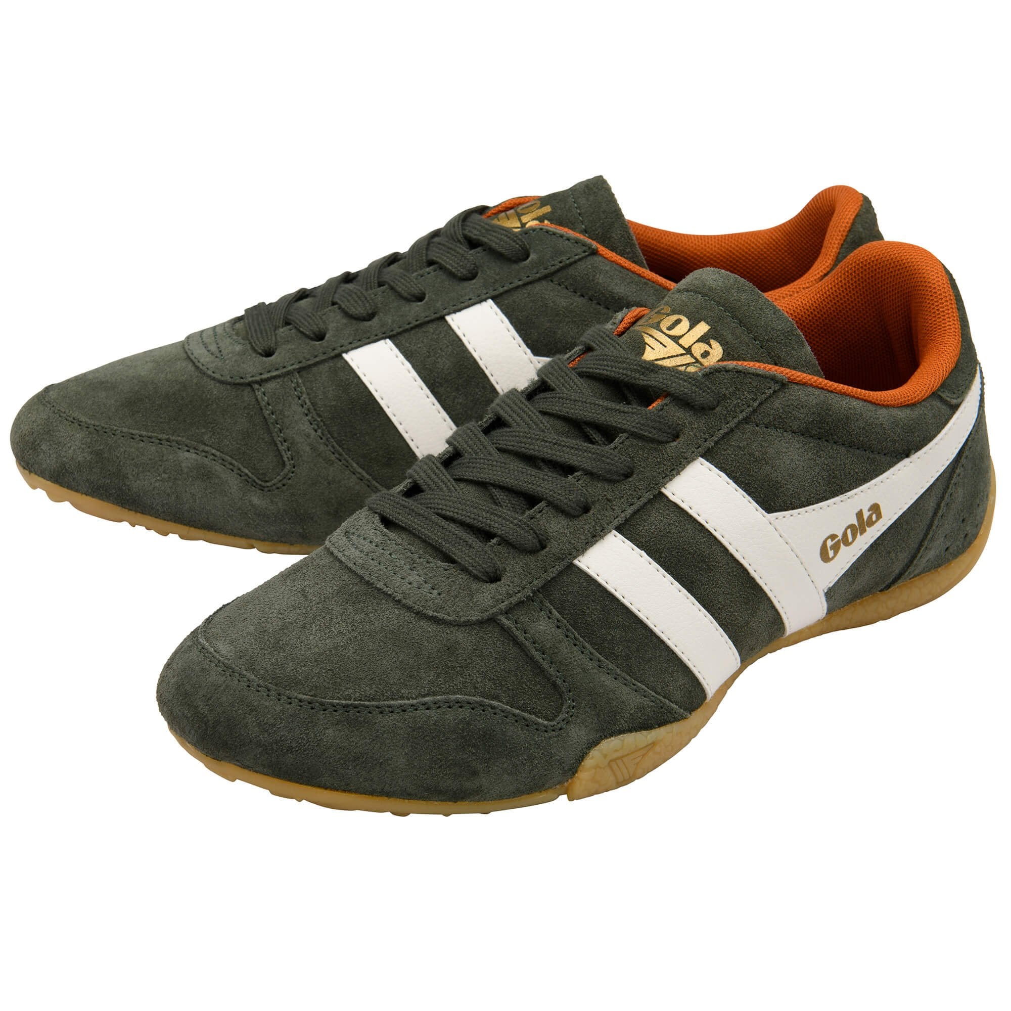 gola-chase-herren-sneaker-wildleder-khaki-off-white-orange image 3