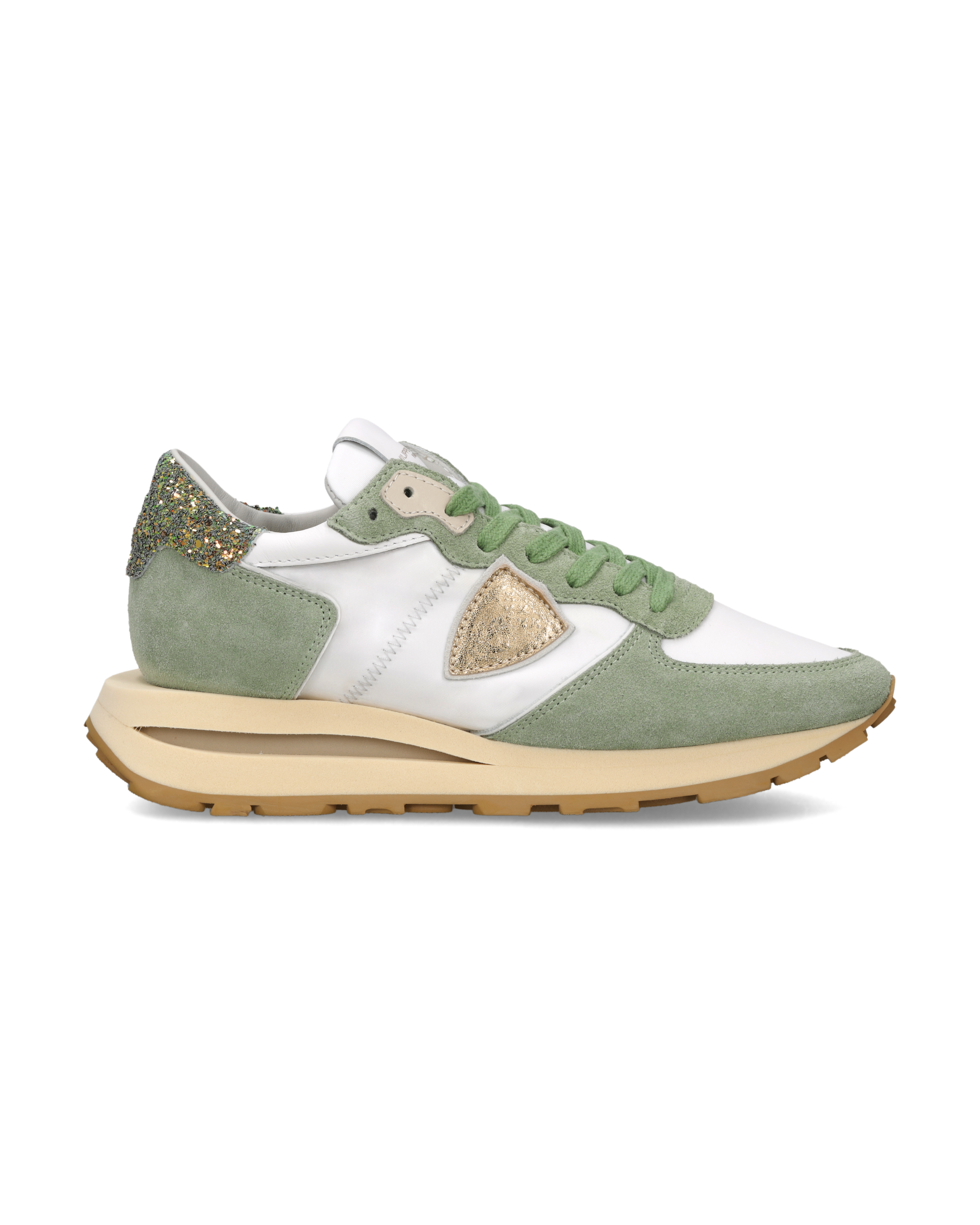philippe-model-tropez-haute-damen-sneaker-wei-gr-n-glitzer image 1