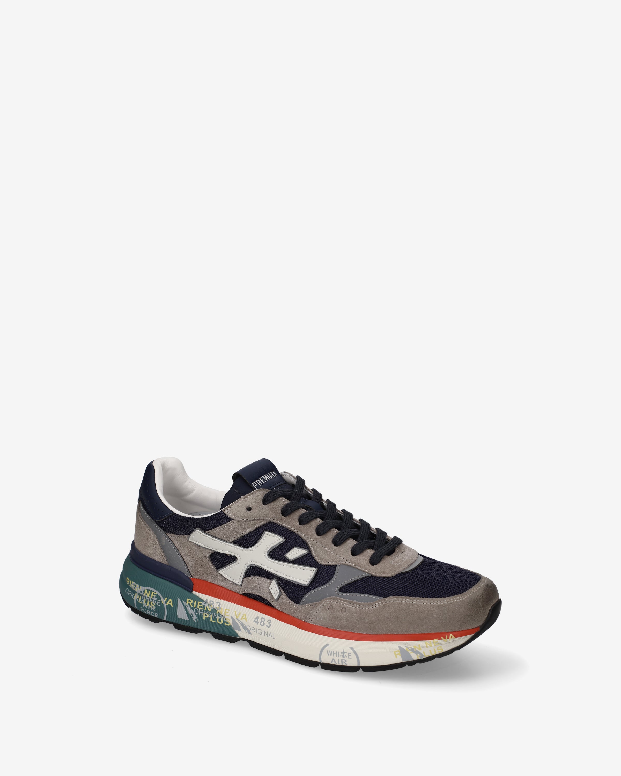 premiata-mick-0-1-8450-sneaker-navy-grau-suede-mesh-3-cm-sohle image 4