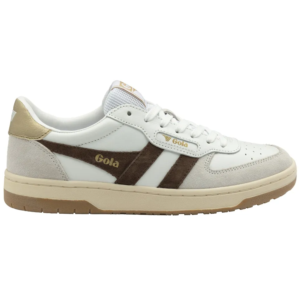 gola-hawk-damen-sneaker-leder-court-wei-dunkelbraun-gold image 1