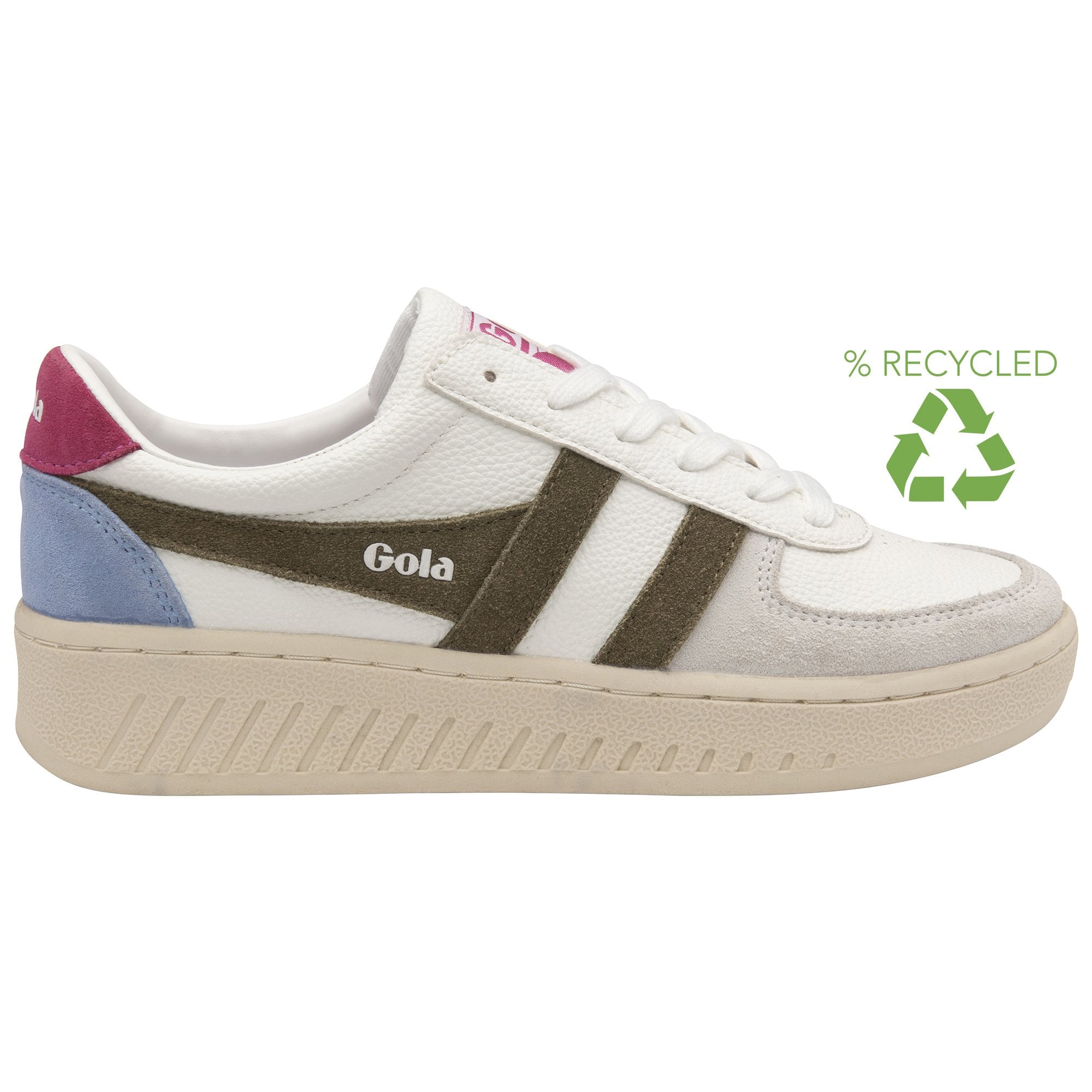gola-grandslam-trident-damen-sneaker-wei-khaki-neonpink image 1