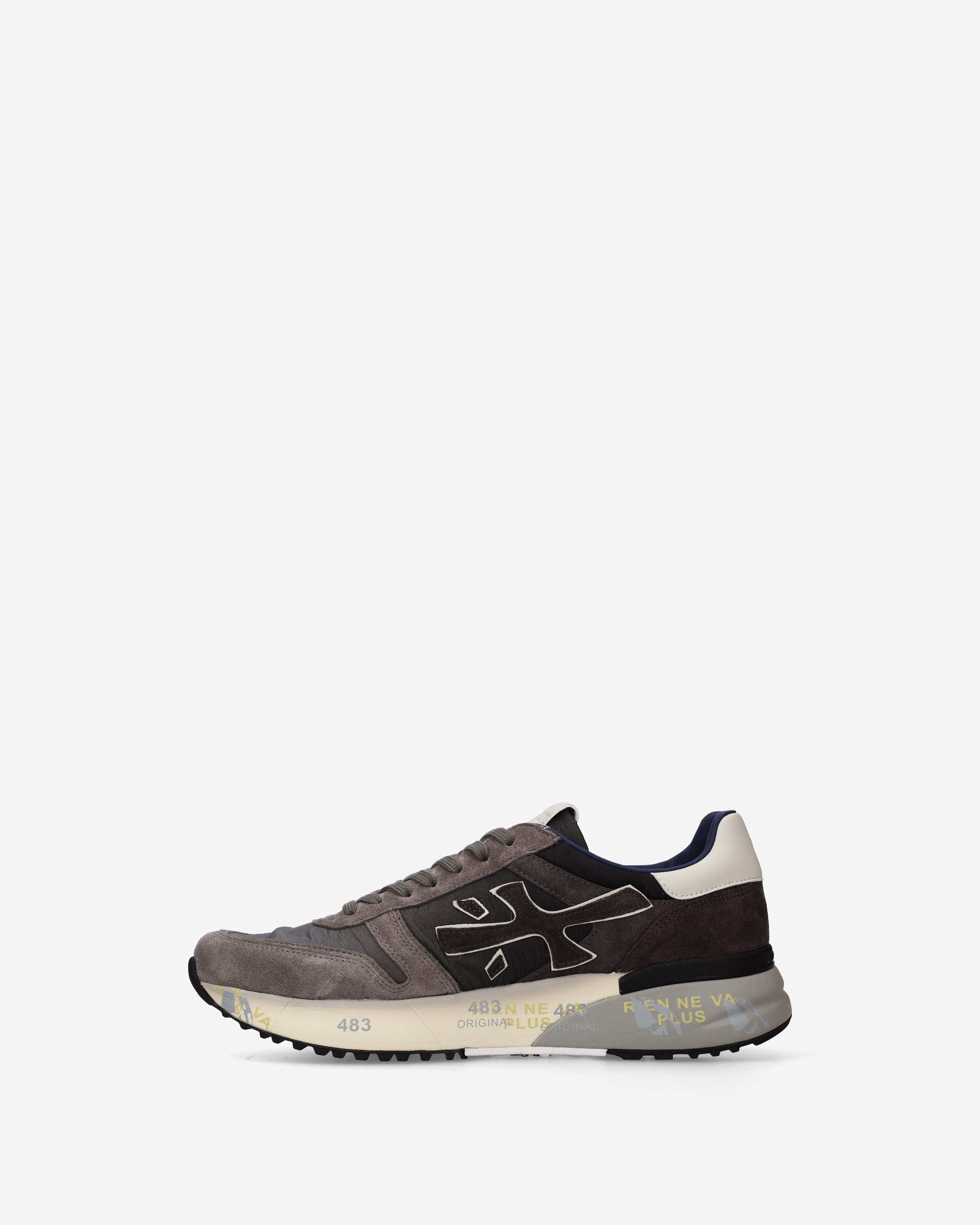 premiata-mick-8433-herren-sneaker-grau-braun-suede-mesh image 3