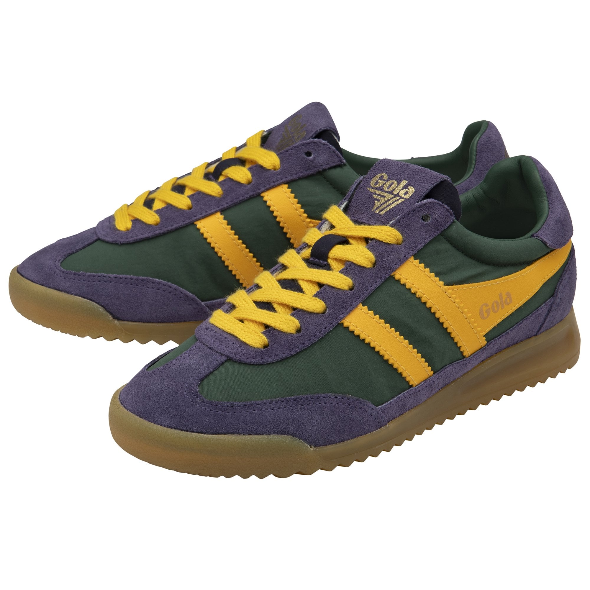 gola-firefly-sneaker-f-r-damen-tannengr-n-pflaume-gelb image 3