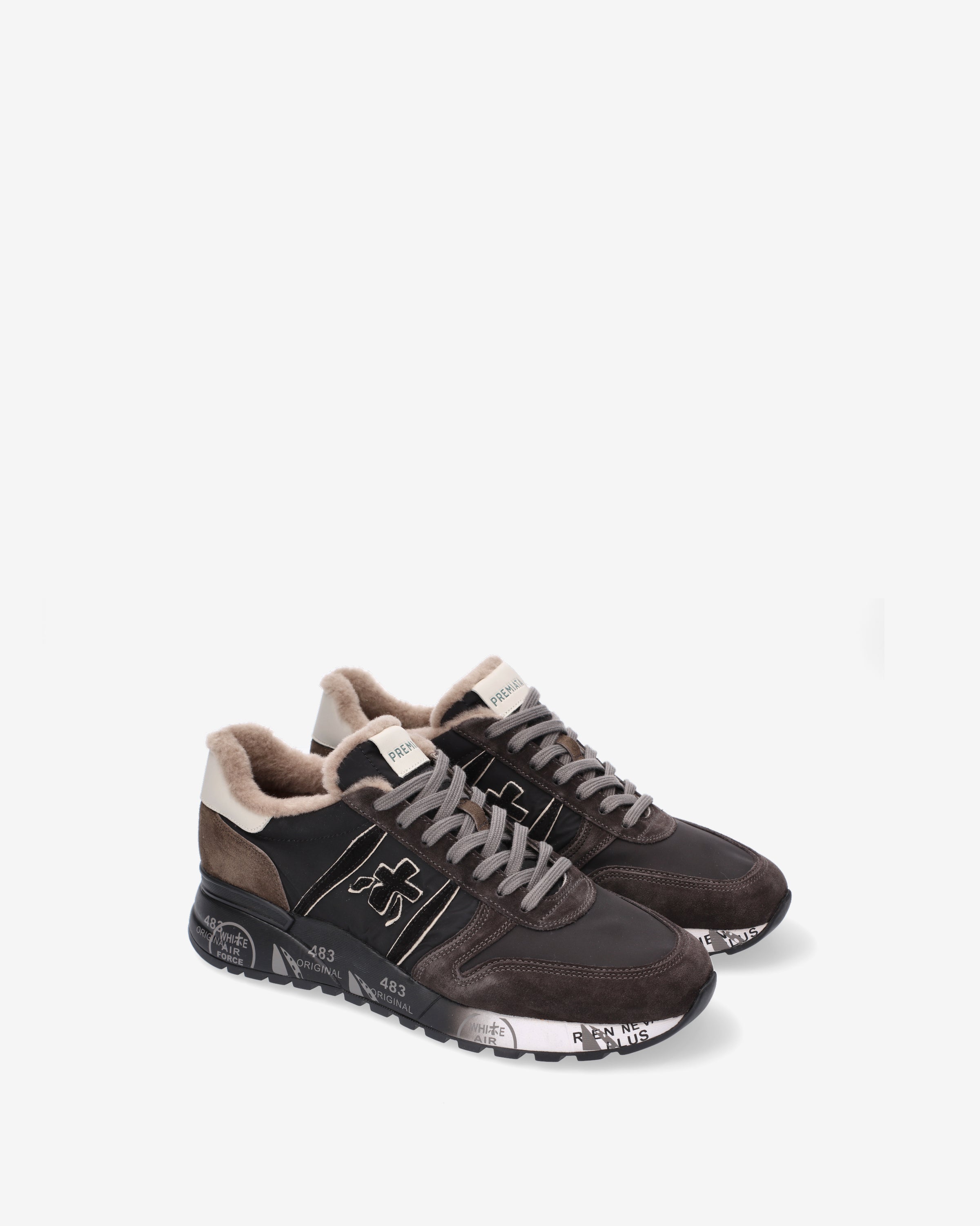 premiata-lander-6103-herren-winter-sneaker-lammfell-braun-schwarz image 2