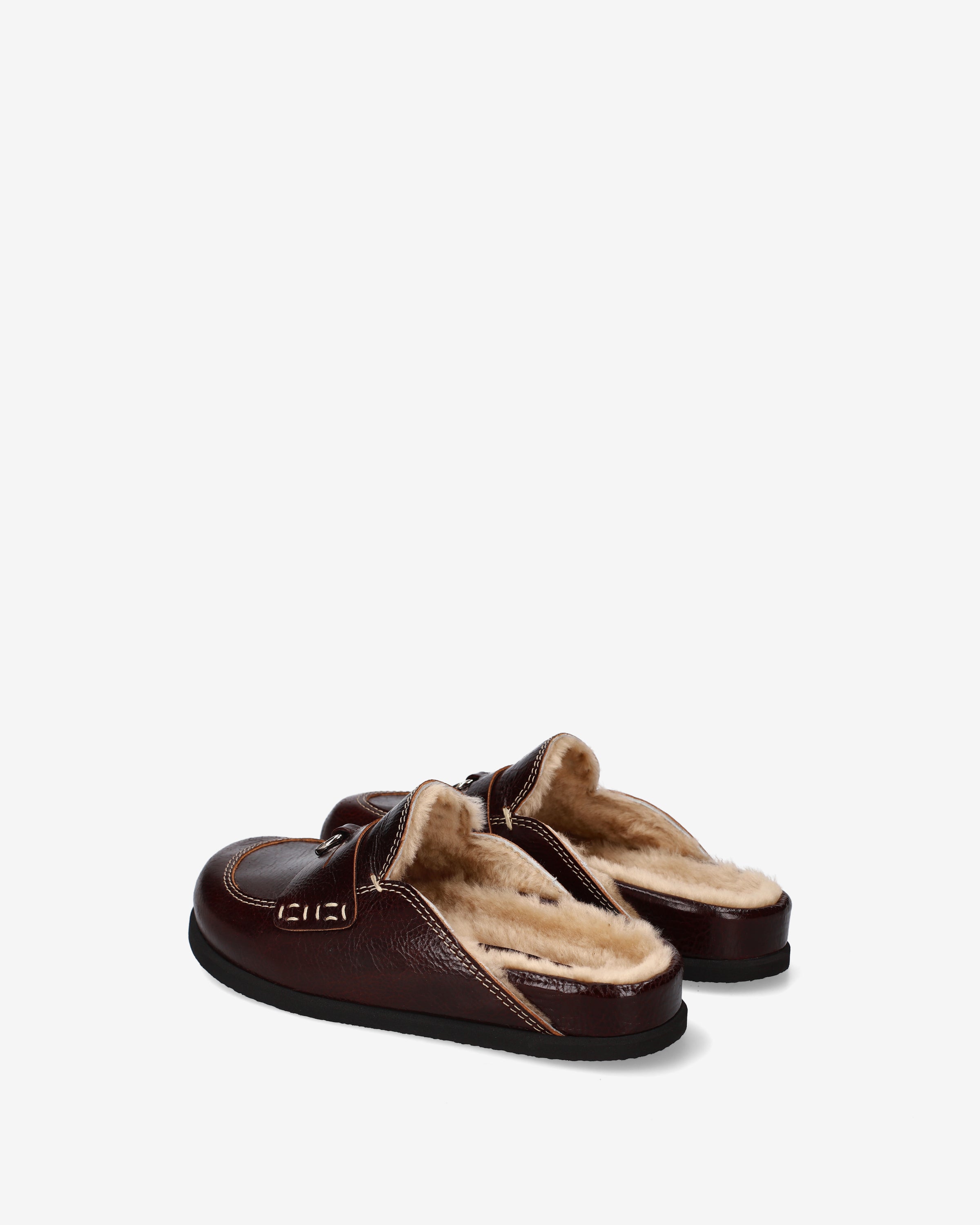 premiata-mules-shearling-damen-braune-leder-mules-made-in-italy image 5